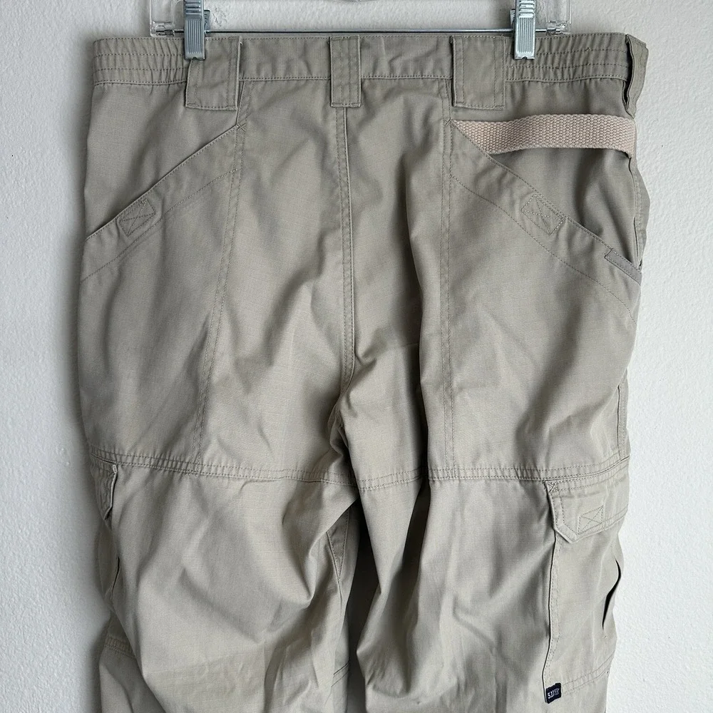 5.11 Tactical Cargo Pants Mens 34x34 Khaki Tan Ripstop Multi-Pocket TDU Workwear